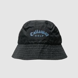 CALLAWAY Golf Packable Rain Bucket Hat Black Embroidered Logo Women’s Fit